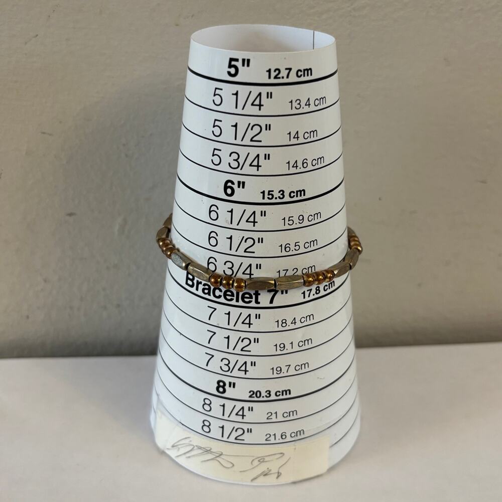 Earthy Metallic Bronze & Gold-Tone Beaded Boho Bracelet